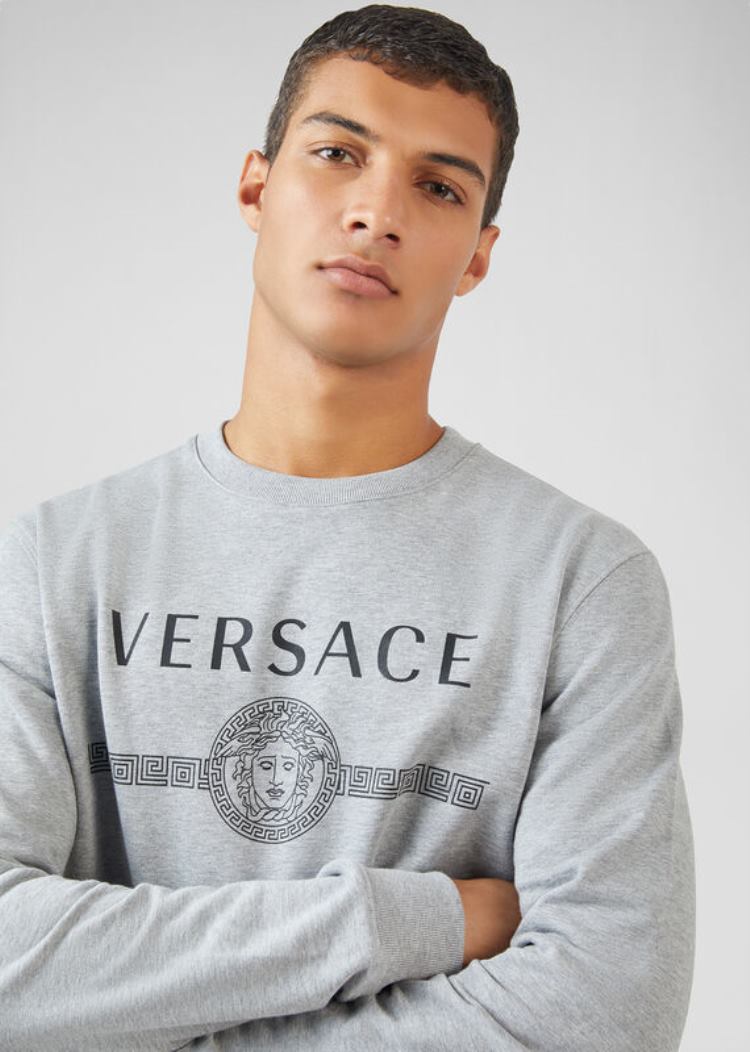 Versace Medusa Logo Sweatshirt Φούτερ ανδρικα γκρι | TK4IP1S