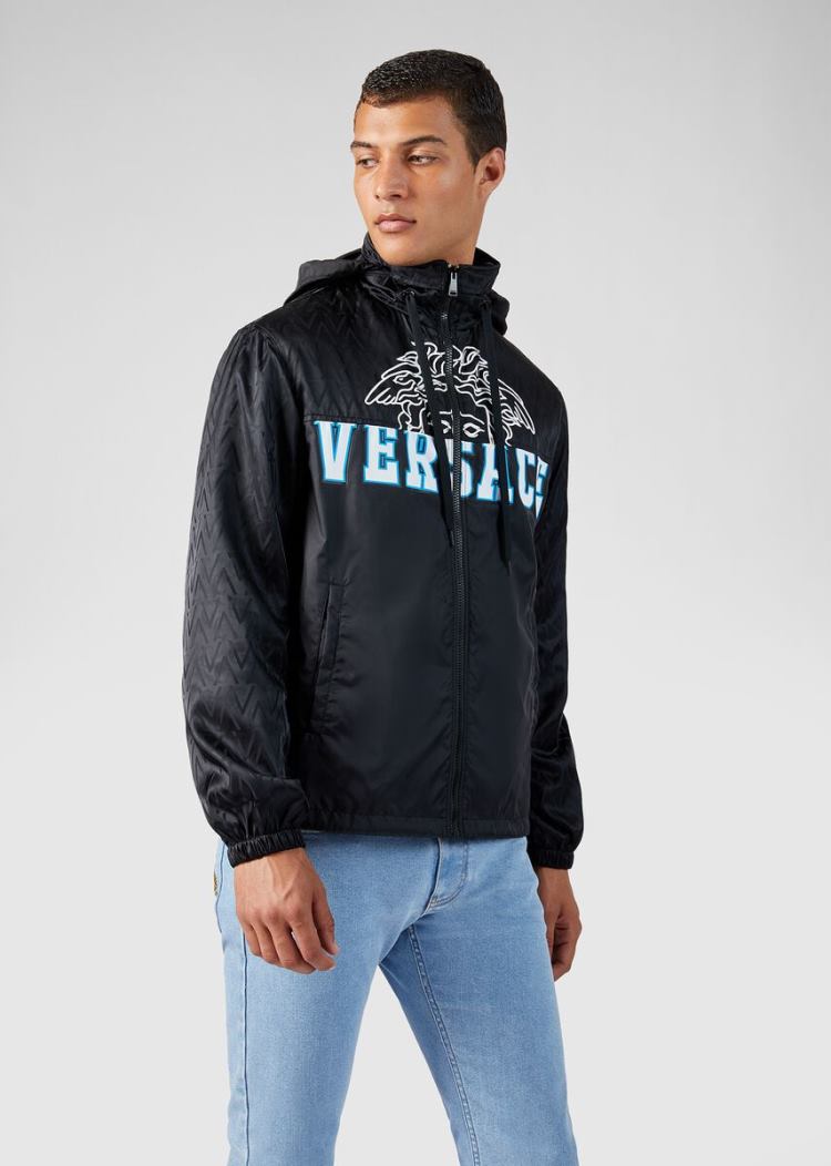 Versace Medusa Logo Κουκουλοφόρος Jacket μπουφαν ανδρικα μαυρα | JM91E8G