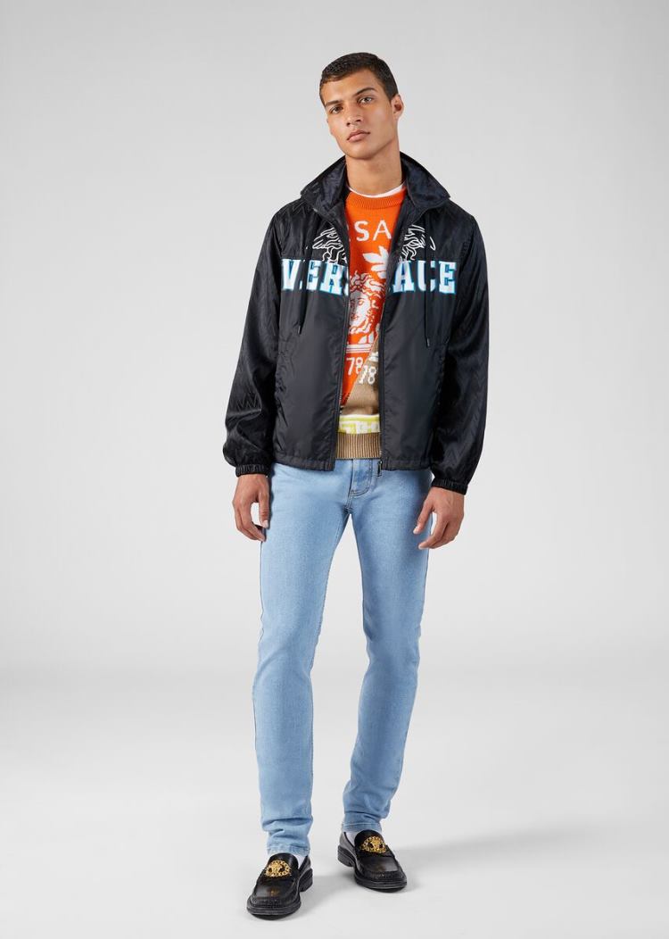 Versace Medusa Logo Κουκουλοφόρος Jacket μπουφαν ανδρικα μαυρα | JM91E8G