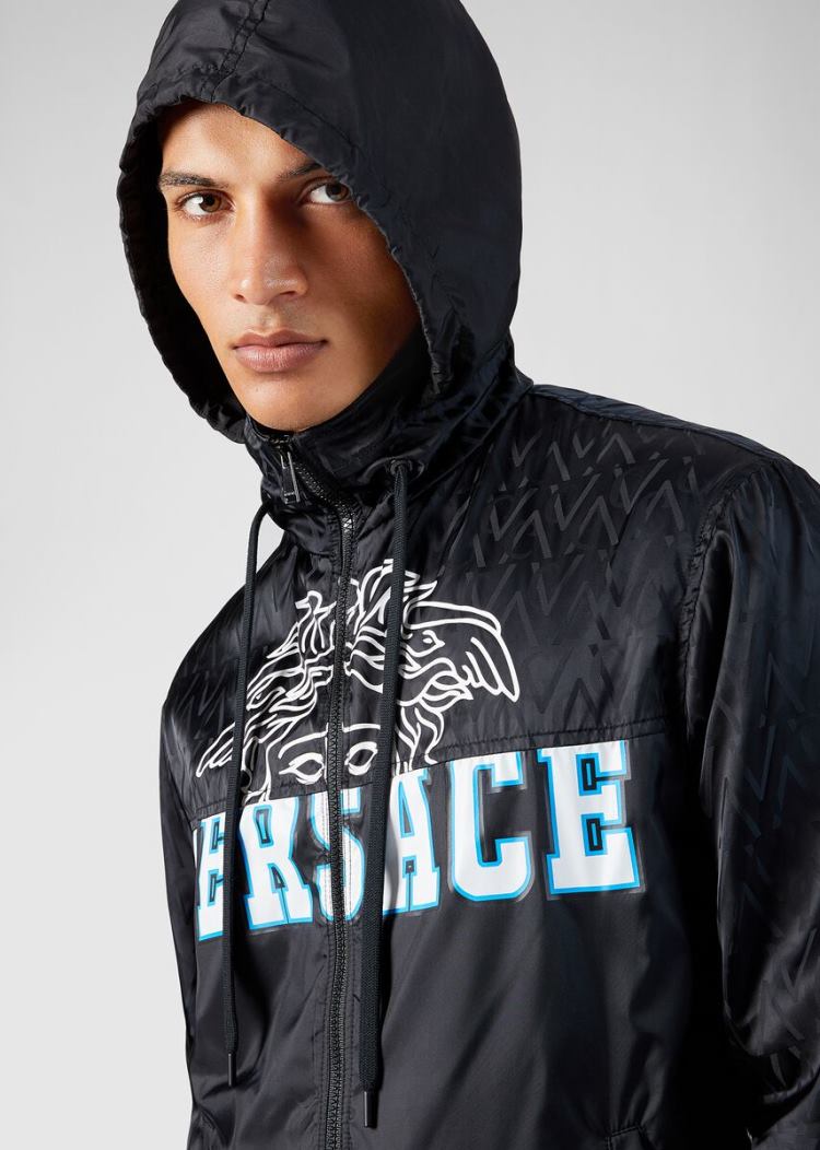 Versace Medusa Logo Κουκουλοφόρος Jacket μπουφαν ανδρικα μαυρα | JM91E8G