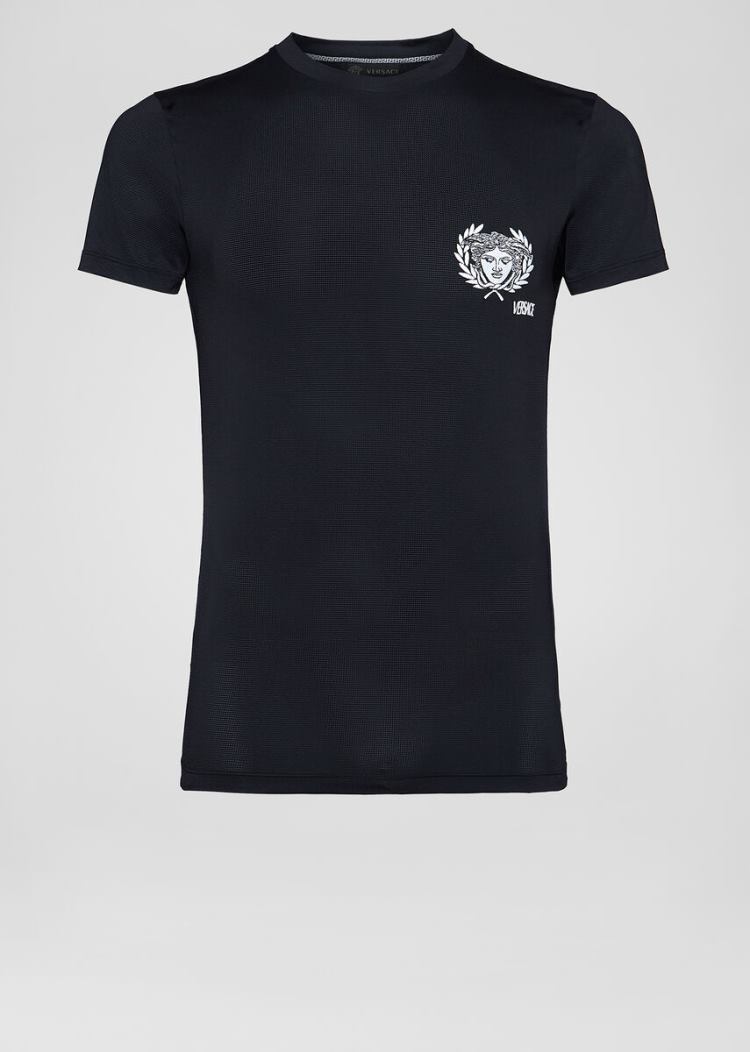 Versace Medusa Motif Gym T Shirt μπλουζακια ανδρικα μαυρα | TFW1IC2