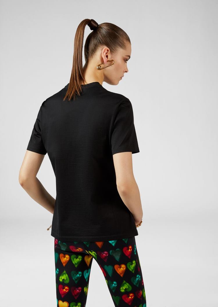 Versace Medusa Motif Loose Fit T Shirt μπλουζακια γυναικεια μαυρα | NV4A2KV