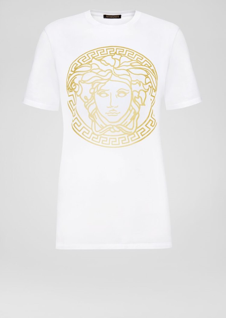 Versace Medusa Motif Loose Fit T Shirt μπλουζακια γυναικεια ασπρα | TJAEIMF