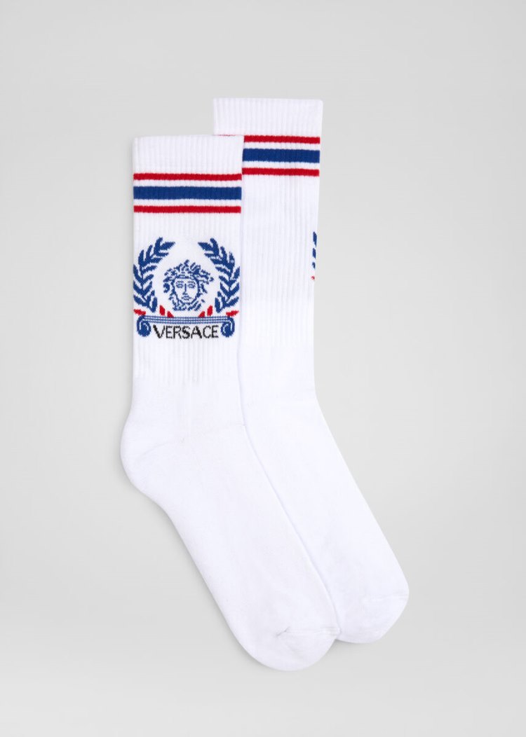 Versace Medusa Motif Socks καλτσεσ ανδρικα ασπρα | JR6XGK5