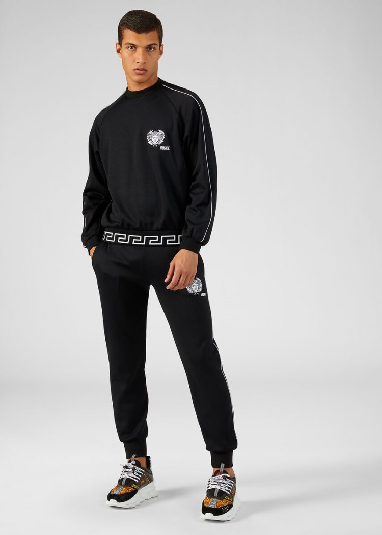 Versace Medusa Motif Trackpants παντελόνι ανδρικα μαυρα | Z0DQQMN