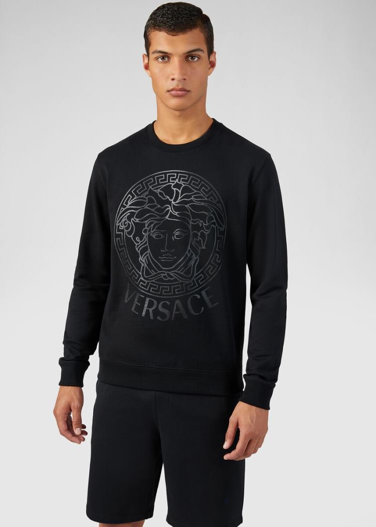 Versace Medusa Print Sweatshirt Φούτερ ανδρικα μαυρα | 0K6D6ZU
