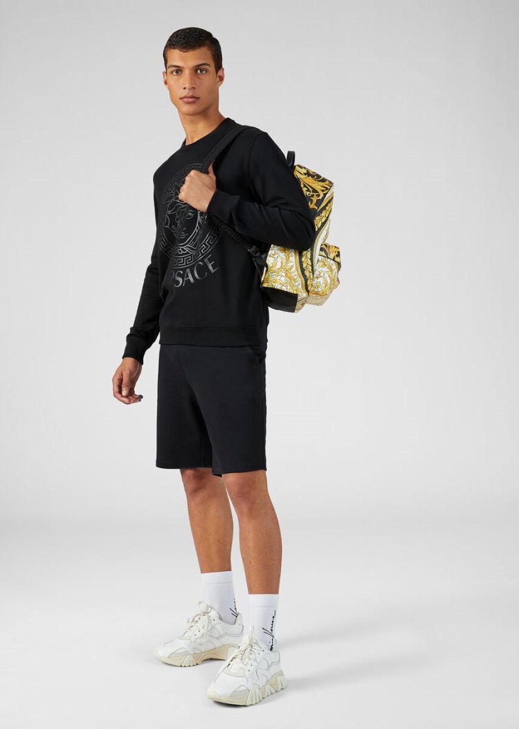 Versace Medusa Print Sweatshirt Φούτερ ανδρικα μαυρα | 0K6D6ZU