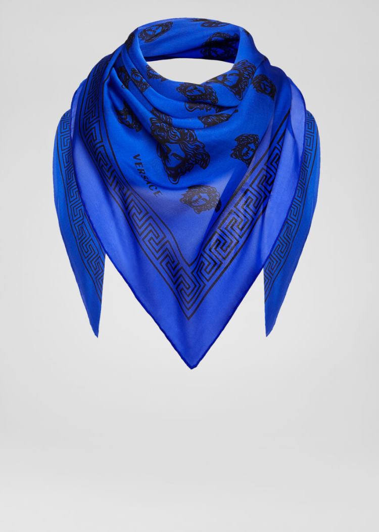 Versace Medusa Silk Scarf κασκολ γυναικεια μπλε | 0B6D2D3