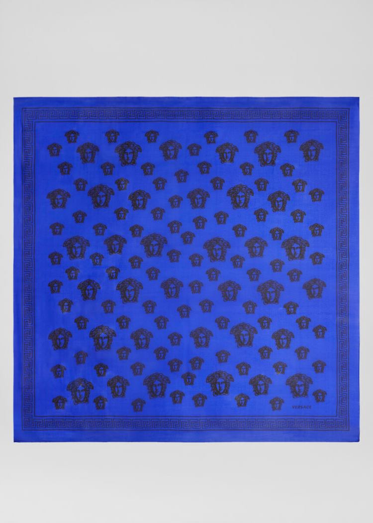 Versace Medusa Silk Scarf κασκολ γυναικεια μπλε | 0B6D2D3