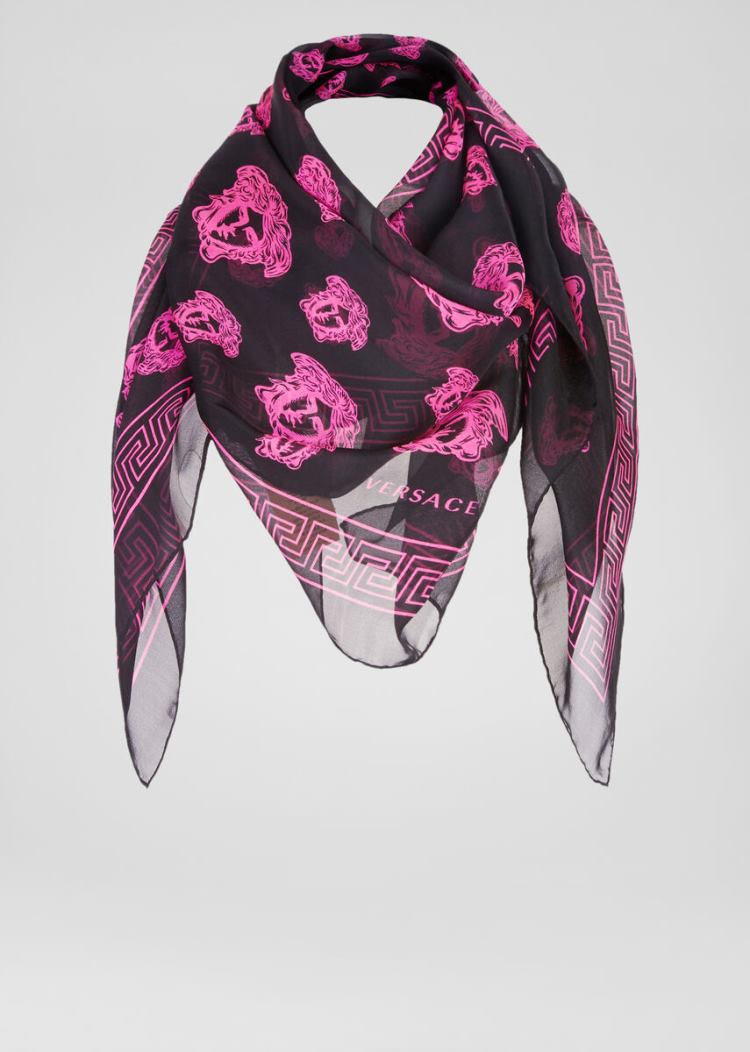 Versace Medusa Silk Scarf κασκολ γυναικεια ροζ μαυρα | GDI5DR4