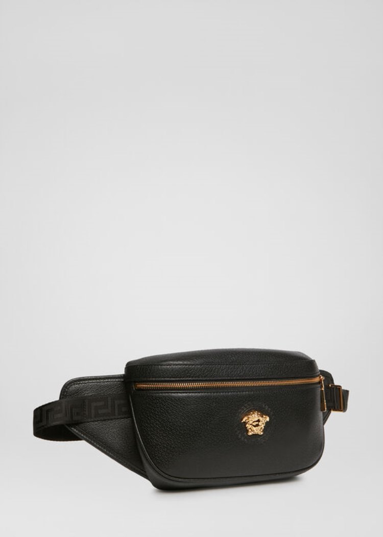 Versace Medusa Stud δερματινα Belt Bag Τσαντα Μεσησ ανδρικα μαυρα | NZDGBOB