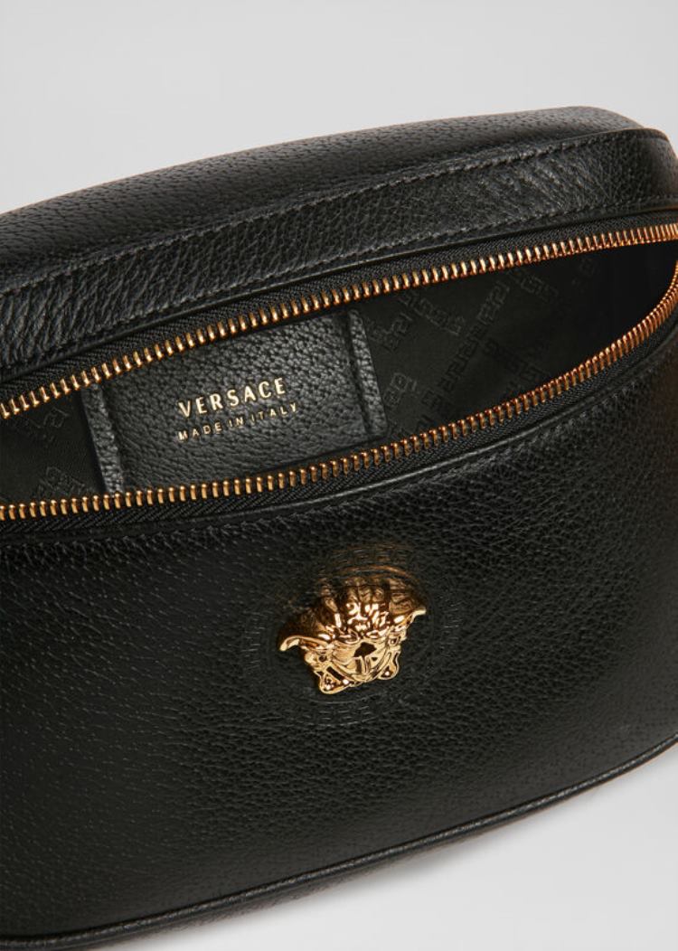 Versace Medusa Stud δερματινα Belt Bag Τσαντα Μεσησ ανδρικα μαυρα | NZDGBOB