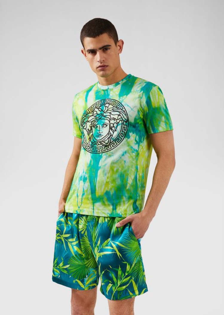 Versace Medusa Tie-Dye T Shirt μπλουζακια ανδρικα Πολύχρωμο | 80XWIVS