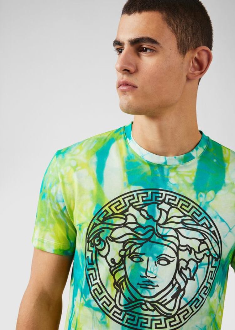 Versace Medusa Tie-Dye T Shirt μπλουζακια ανδρικα Πολύχρωμο | 80XWIVS