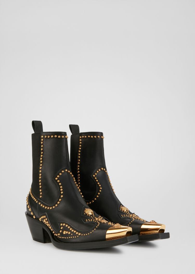 Versace Medusa Western Ankle Boots μποτεσ γυναικεια μαυρα | G39R7OZ