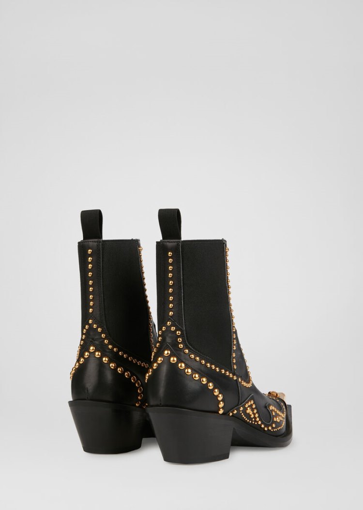 Versace Medusa Western Ankle Boots μποτεσ γυναικεια μαυρα | G39R7OZ