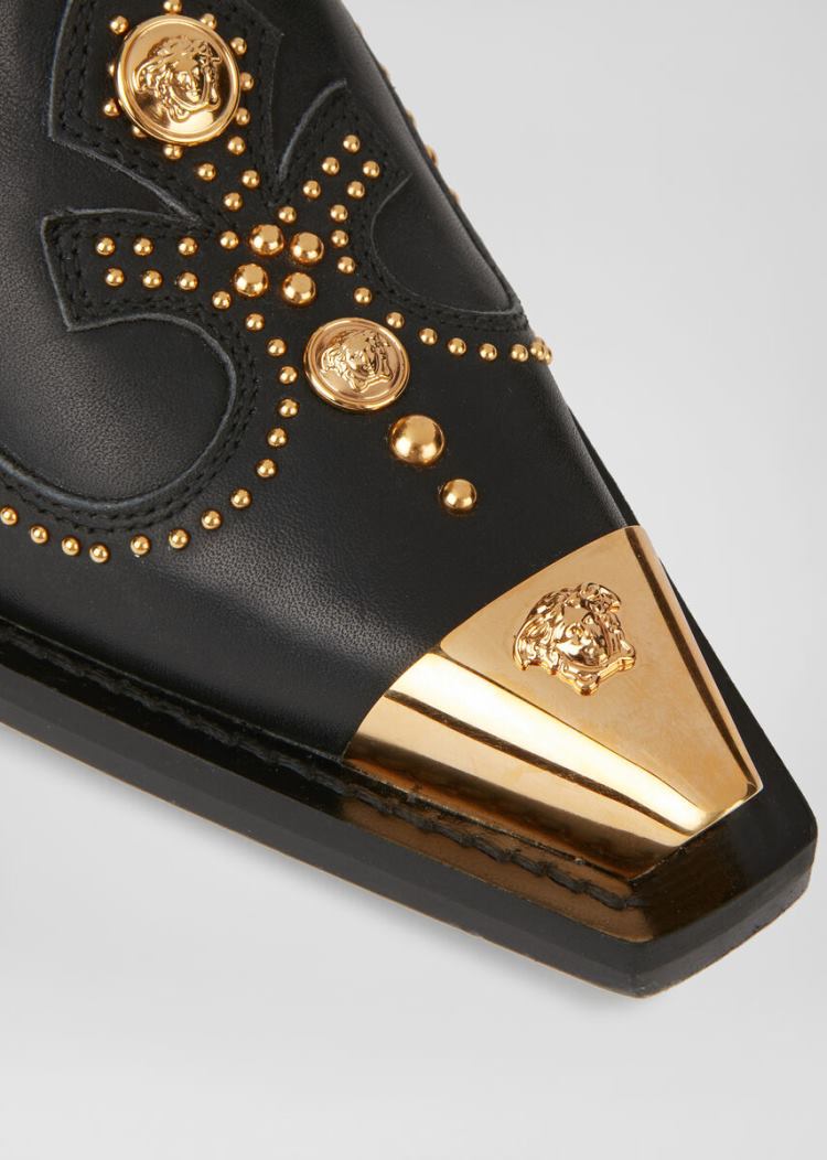 Versace Medusa Western Ankle Boots μποτεσ γυναικεια μαυρα | G39R7OZ