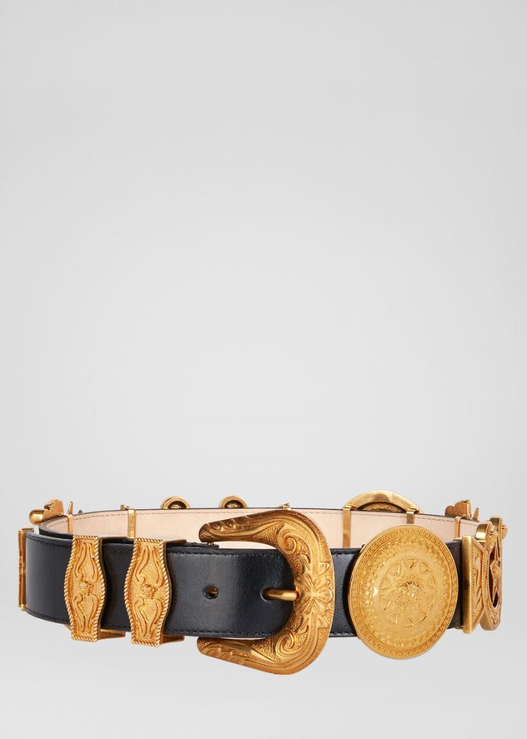 Versace Medusa Western Belt ζωνη γυναικεια μαυρα | D3SZY0P