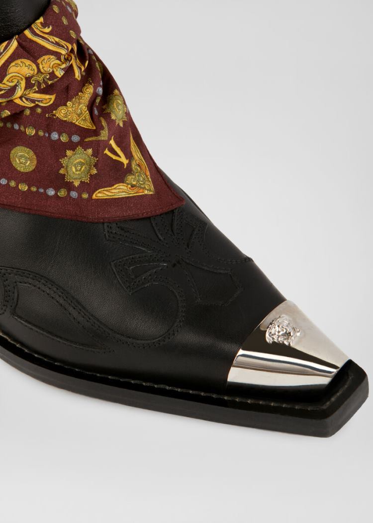 Versace Medusa Western Boots μποτεσ γυναικεια μαυρα | CZ5LCWN