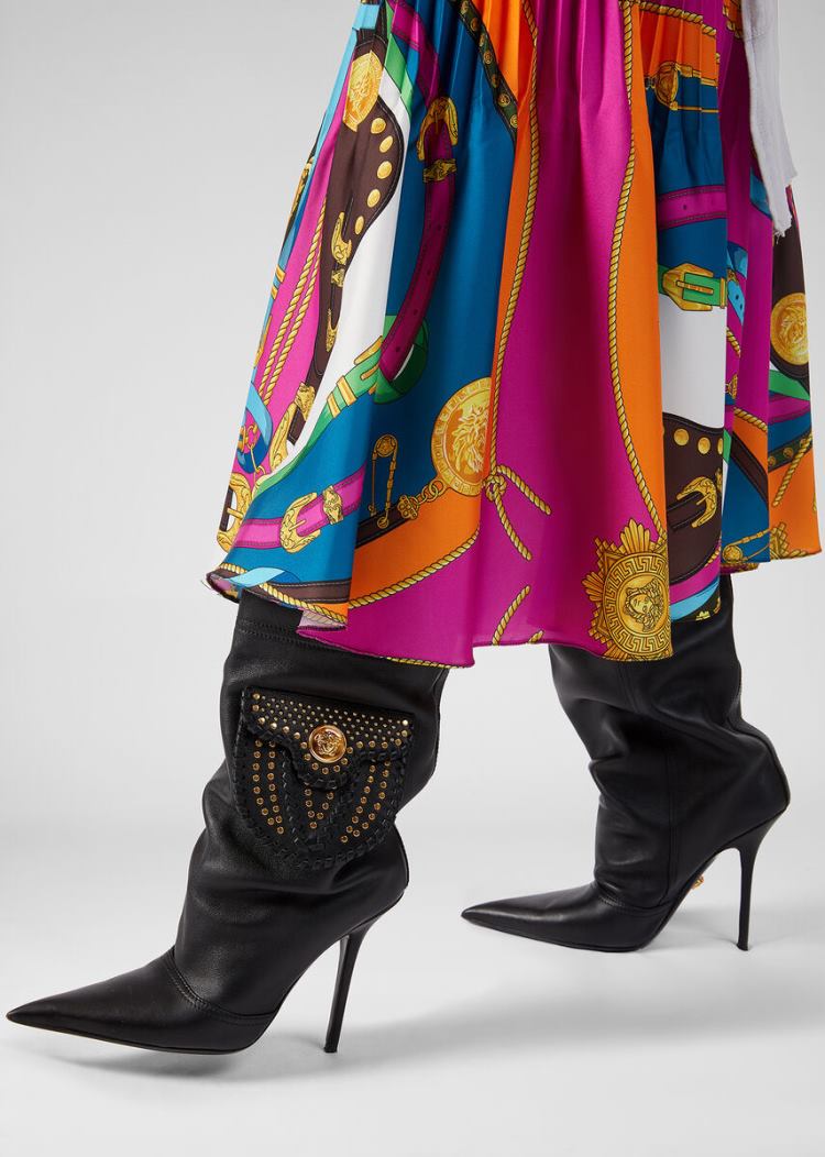 Versace Medusa Western High Heel Boots μποτεσ γυναικεια μαυρα | OX6YKGN