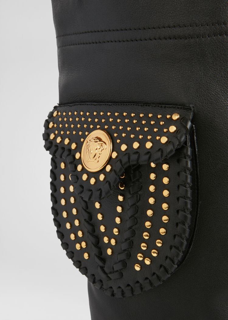 Versace Medusa Western High Heel Boots μποτεσ γυναικεια μαυρα | OX6YKGN