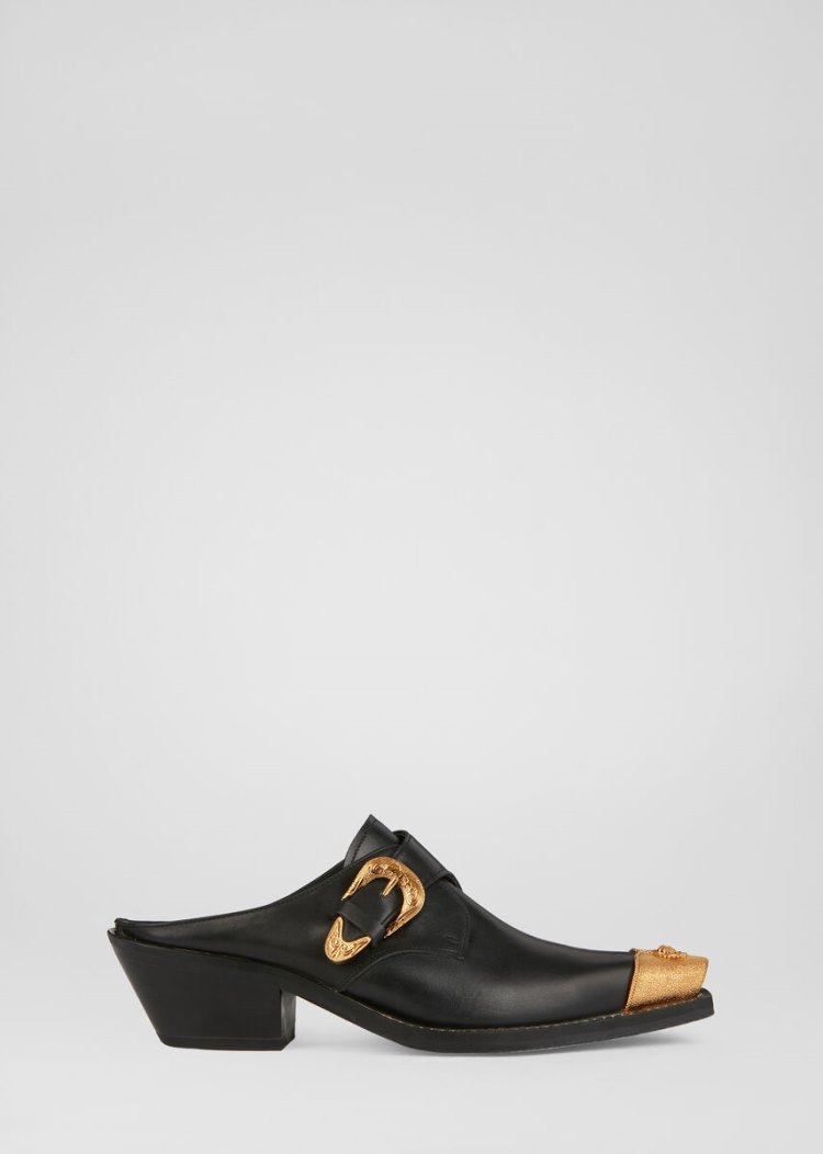 Versace Medusa Western Mules παπουτσια μπαλαρινεσ γυναικεια μαυρα | I04R72J