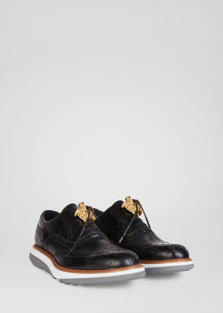 Versace Medusa Υβρίδιο Brogues παπουτσια σκαρπινια ανδρικα μαυρα | VP1Y6HR