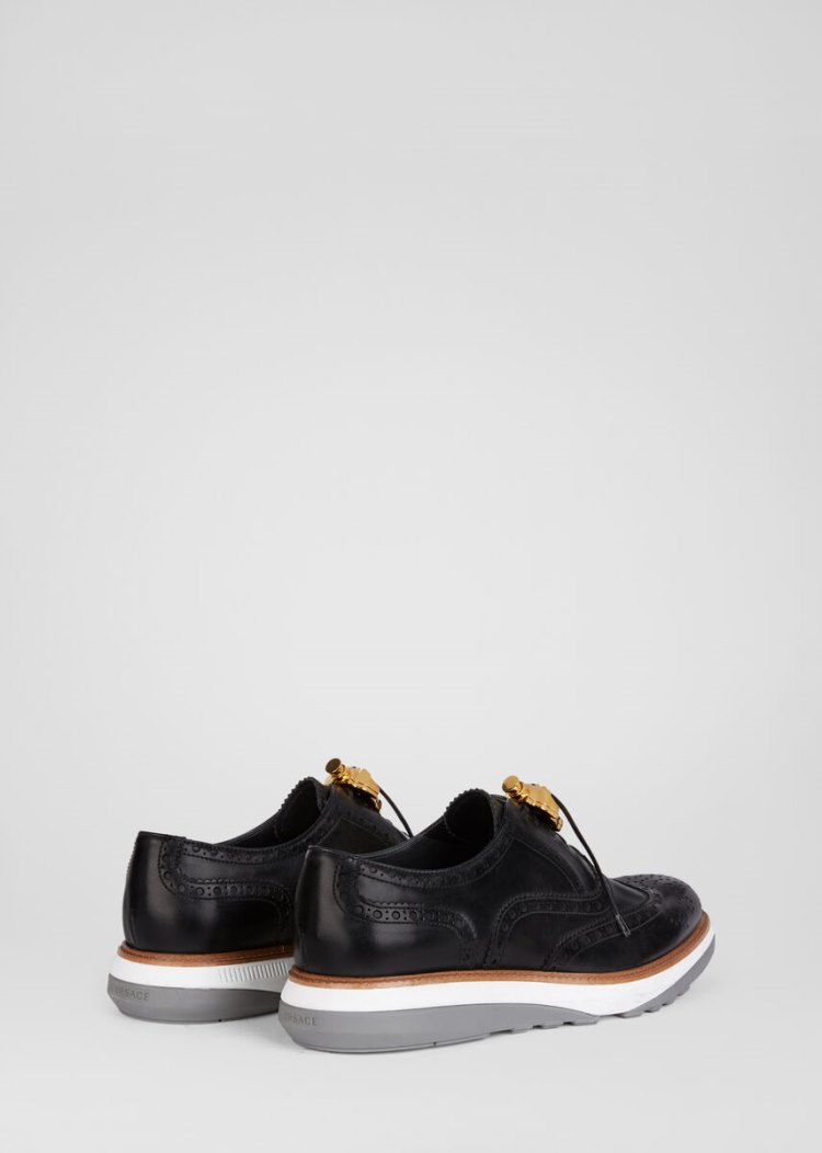 Versace Medusa Υβρίδιο Brogues παπουτσια σκαρπινια ανδρικα μαυρα | VP1Y6HR