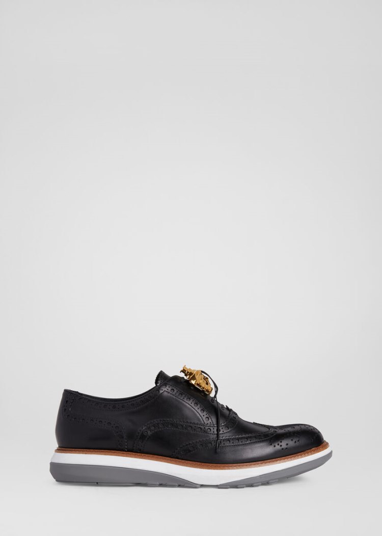 Versace Medusa Υβρίδιο Brogues παπουτσια σκαρπινια ανδρικα μαυρα | VP1Y6HR