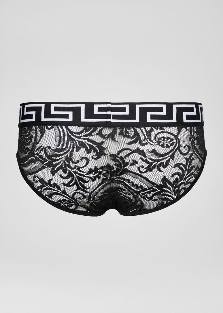 Versace Medusa δαντελα Briefs εσωρουχα ανδρικα μαυρα | WSG4FHF