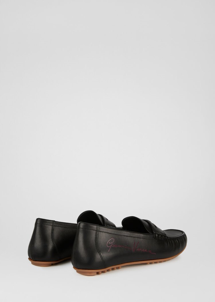 Versace Medusa δερματινα Loafers Loafers ανδρικα μαυρα | QVQA8M4