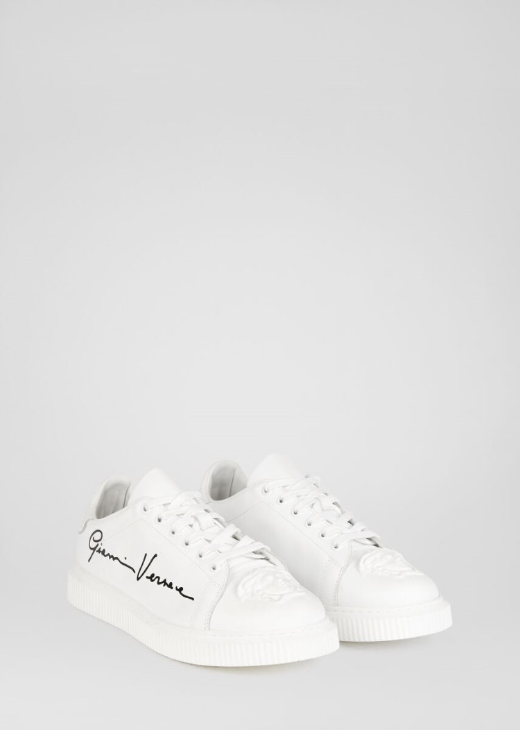 Versace Medusa δερματινα Nyx Trainers αθλητικα ανδρικα ασπρα | 4YTVEGJ