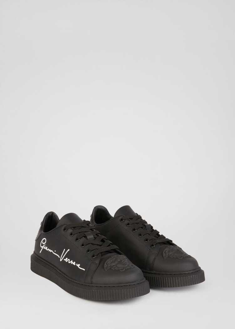 Versace Medusa δερματινα Nyx Trainers αθλητικα ανδρικα μαυρα | L1SF6GH