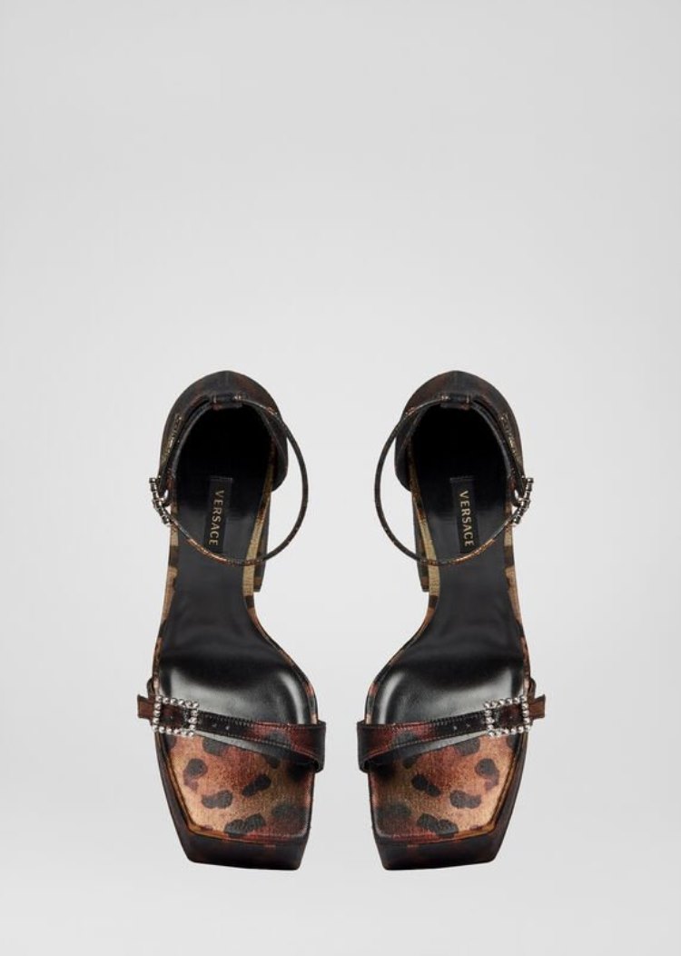 Versace Metallic flatforms Sandals σανδαλια γυναικεια λεοπαρ | 26LKM13
