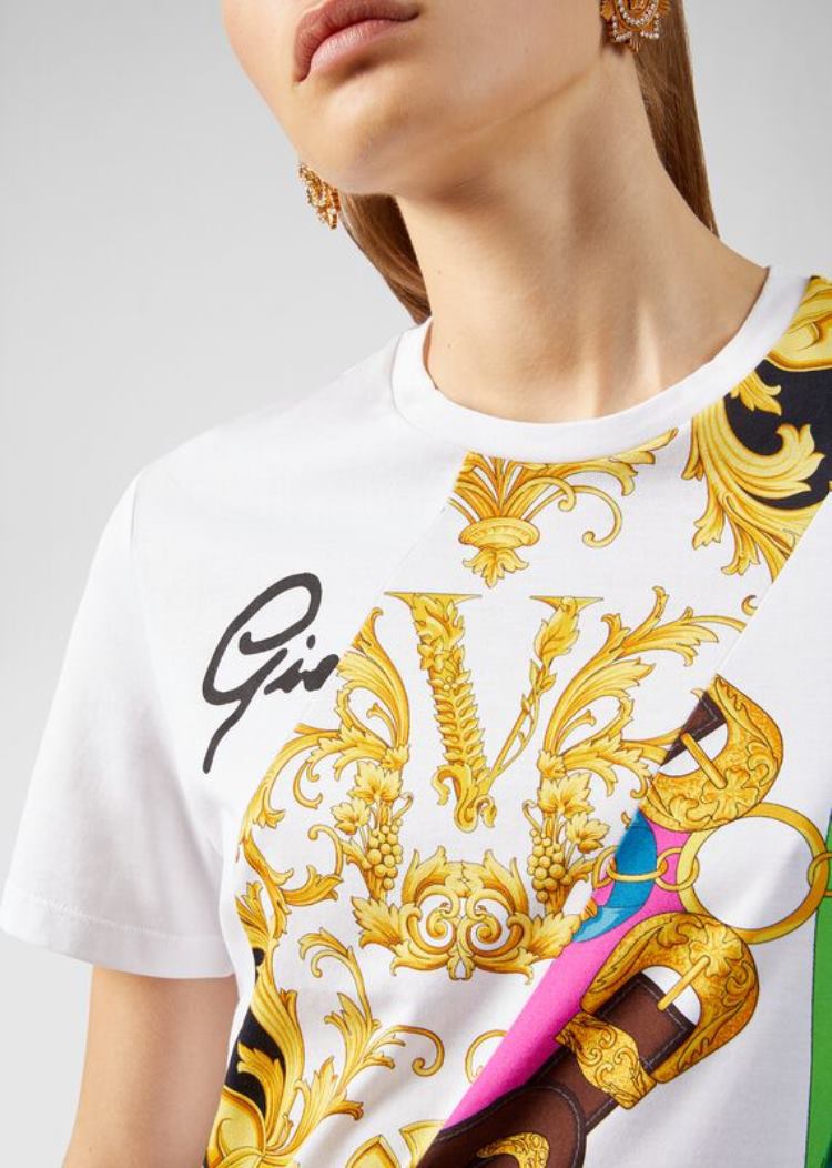 Versace Mixed Print T Shirt μπλουζακια γυναικεια Πολύχρωμο | 2XO2BKQ