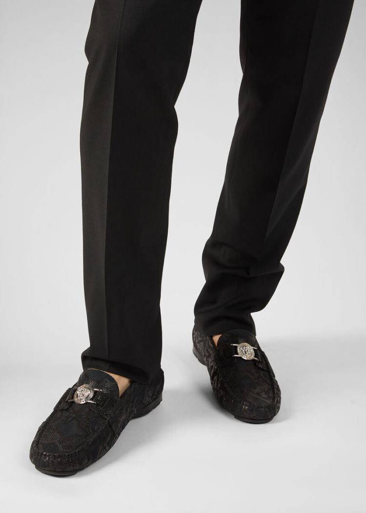 Versace Mock Python Medusa Loafers Loafers ανδρικα μαυρα | JBS4Z4J