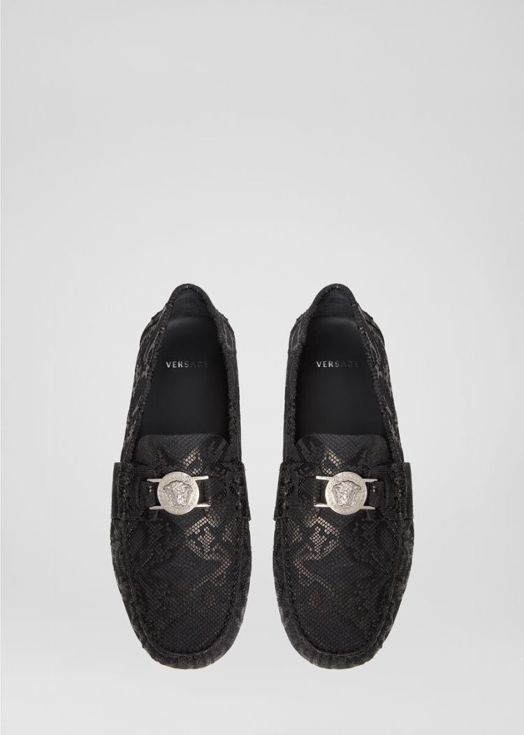 Versace Mock Python Medusa Loafers Loafers ανδρικα μαυρα | JBS4Z4J
