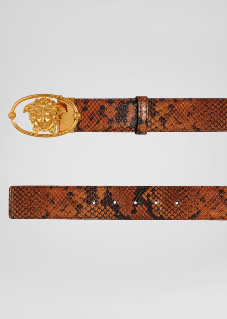 Versace Mock Python Oval Medusa Belt ζωνη ανδρικα Πολύχρωμο | IER5U9G