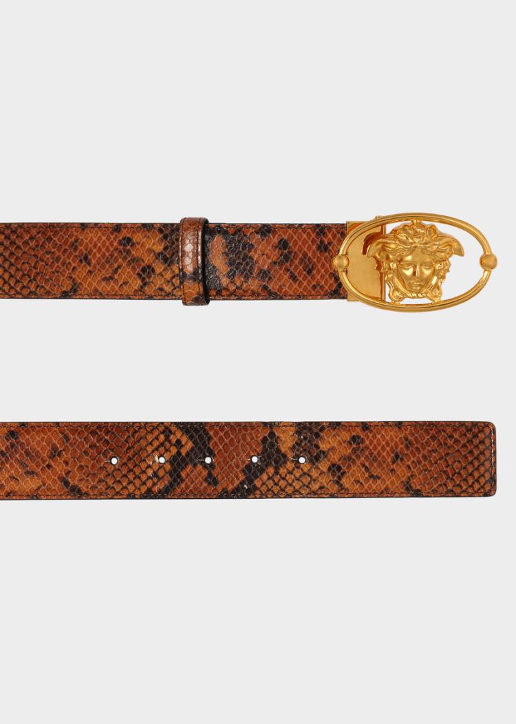 Versace Mock Python Oval Medusa Belt ζωνη ανδρικα Πολύχρωμο | IER5U9G