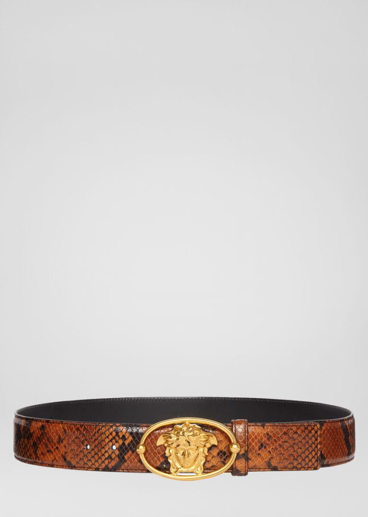 Versace Mock Python Oval Medusa Belt ζωνη ανδρικα Πολύχρωμο | IER5U9G