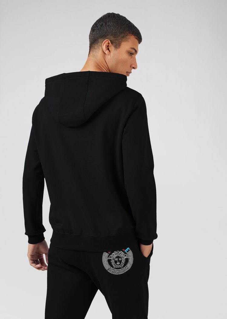 Versace Multicolor Medusa Logo Hoodie Φούτερ ανδρικα μαυρα | FEM39IU