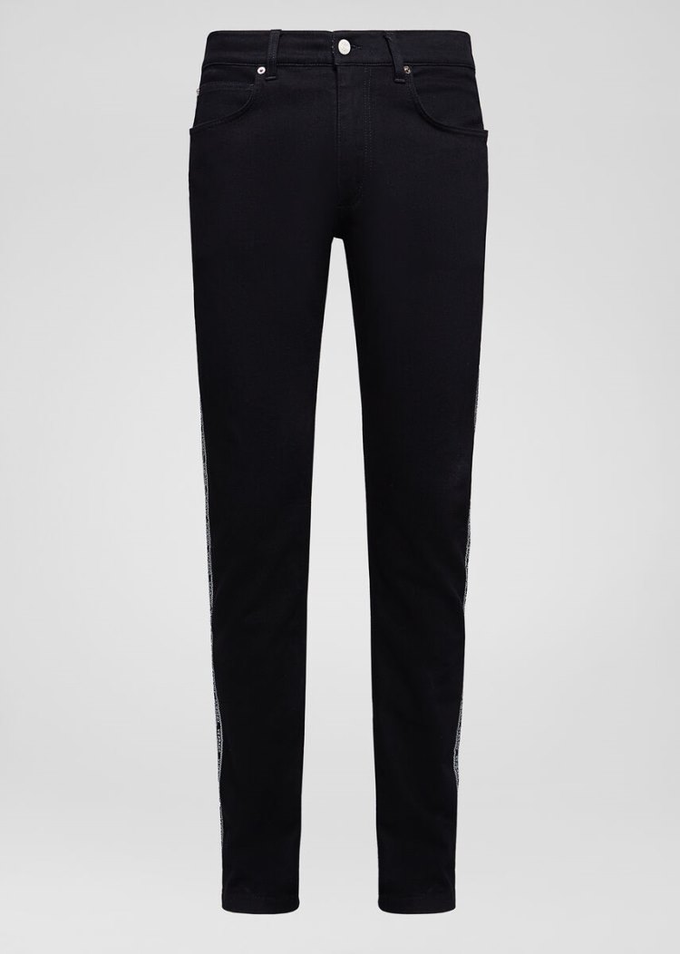 Versace Nastro Jeans τζιν παντελονι ανδρικα μαυρα | QHRPTX3