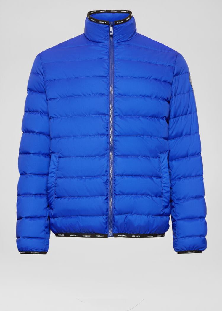Versace Nastro Puffer Jacket μπουφαν ανδρικα μπλε | 2T9JC5M