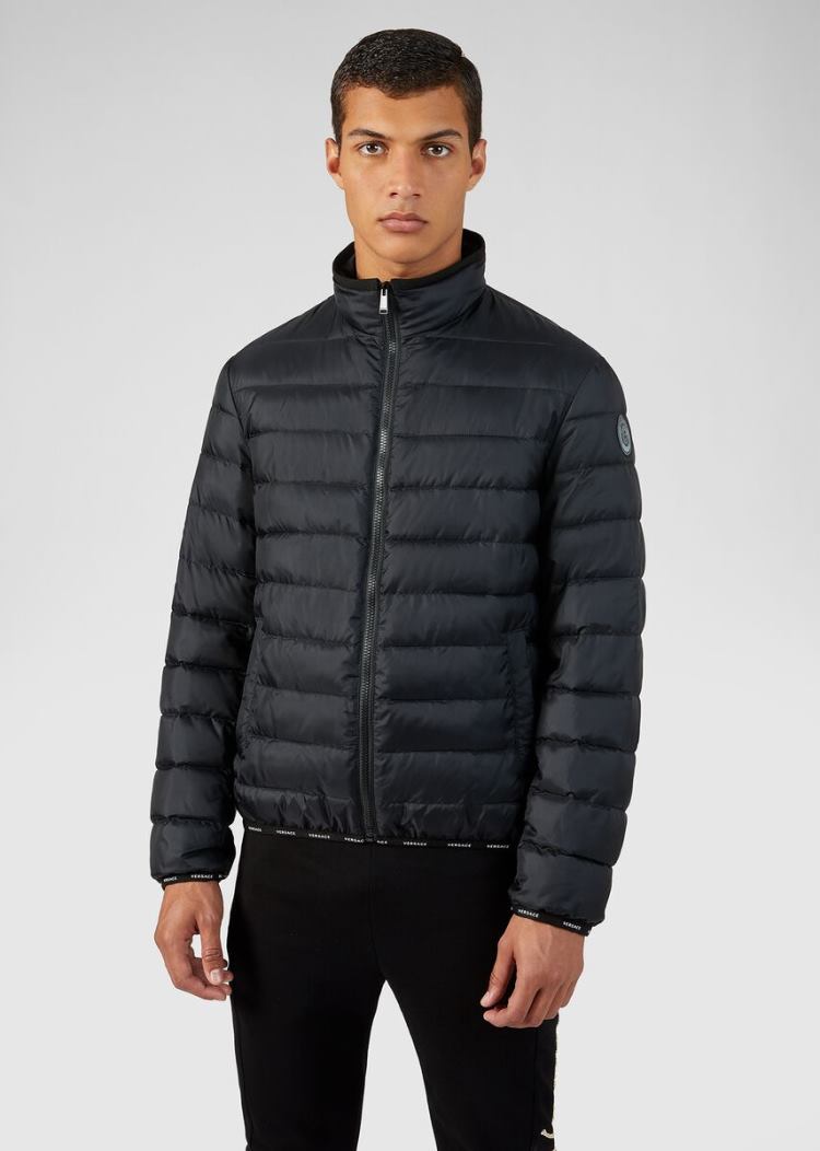 Versace Nastro Puffer Jacket μπουφαν ανδρικα μαυρα | CADU14P