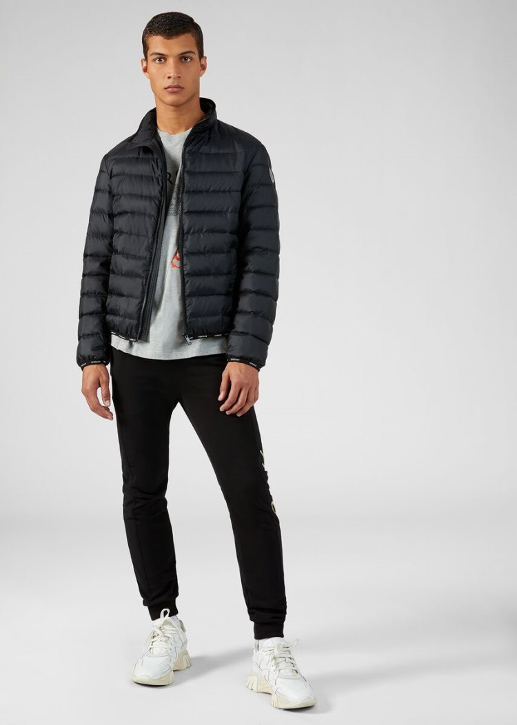 Versace Nastro Puffer Jacket μπουφαν ανδρικα μαυρα | CADU14P
