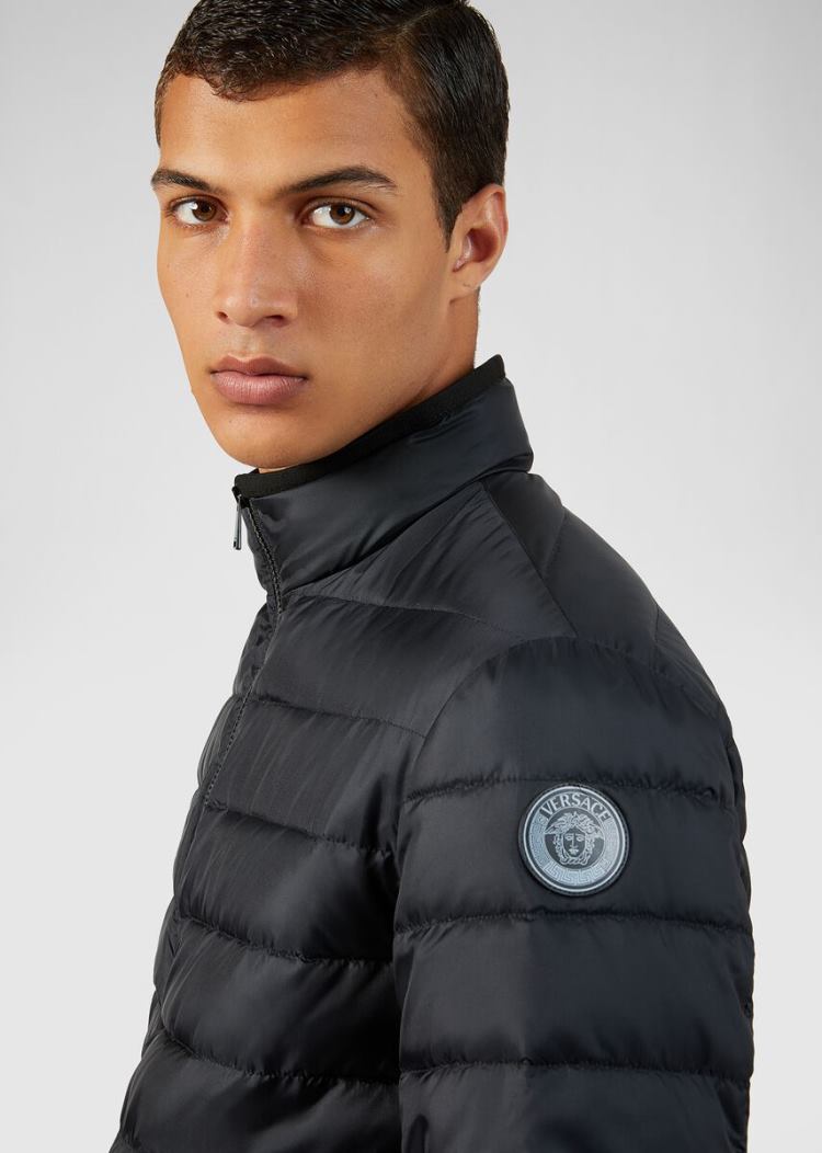 Versace Nastro Puffer Jacket μπουφαν ανδρικα μαυρα | CADU14P