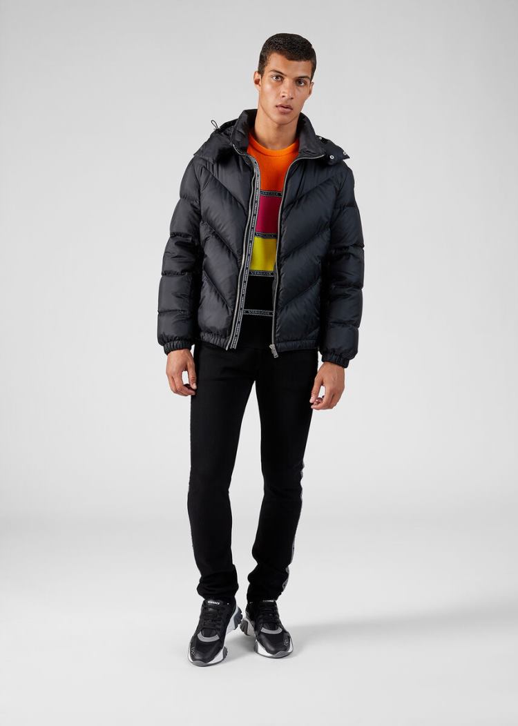 Versace Nastro Slim Fit πουλοβερ Πουλόβερ ανδρικα Πολύχρωμο | 67JAT0Q