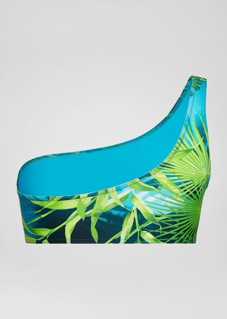 Versace One Shoulder Jungle Print Μπικίνι Top μαγιό γυναικεια Πολύχρωμο | Y29FL0I