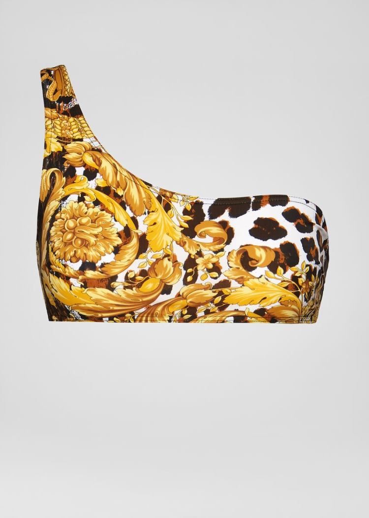 Versace One-shoulder Barocco Animalier Μπικίνι Top μαγιό γυναικεια Πολύχρωμο | NJ0S277
