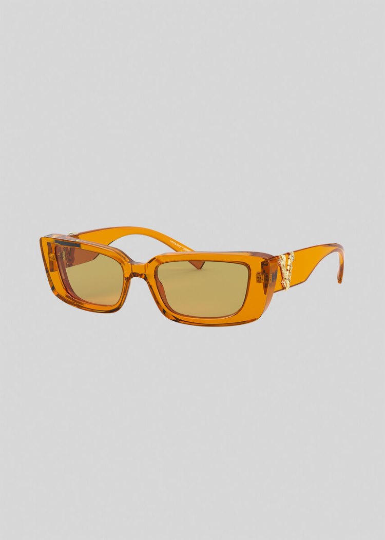 Versace Orange Virtus Rectangular γυαλια ηλιου γυναικεια πορτοκαλι | MEMM4SW
